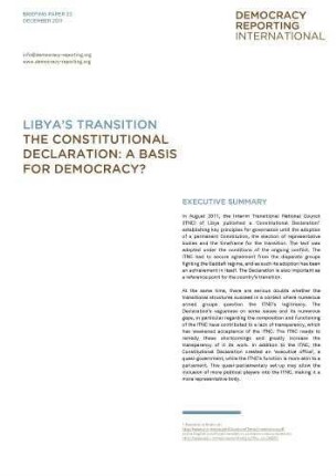 Libya's transition : the constitutional declaration ; a basis for democracy?
