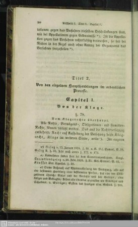 Titel 2. Von den einzelnen Haupthandlungen im ordentlichen Processe