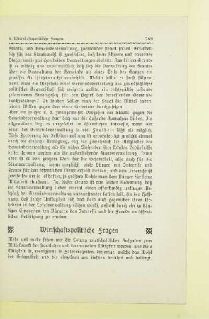 [8.] Wirtschaftspolitische Fragen