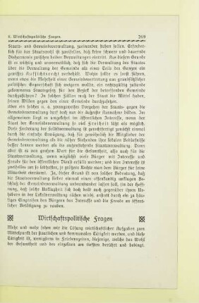 [8.] Wirtschaftspolitische Fragen