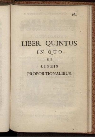 Liber Quintus in Quo de Lineis Proportionalibus.