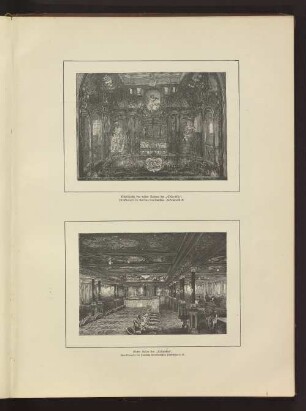 Lichtschacht des ersten Salons der "Columbia", Schnelldampfer der Hamburg-Amerikanischen Packetfahrt-A.-G. Erster Salon der "Columbia", Schnelldampfer der Hamburg-Amerikanischen Packetfahrt-A.-G.