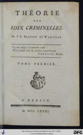 Tome Premier: Théorie Des Loix Criminelles
