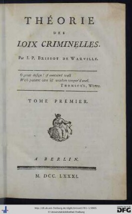 Tome Premier: Théorie Des Loix Criminelles