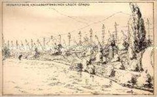 Ansicht aus dem japanischen Kriegsgefangenenlager Bando
