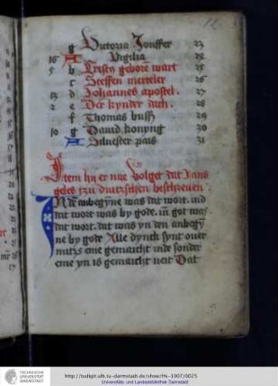 Prolog des Johannesevangeliums mit Kollekte