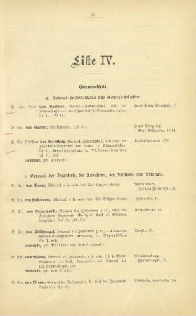 Liste IV. Generalität