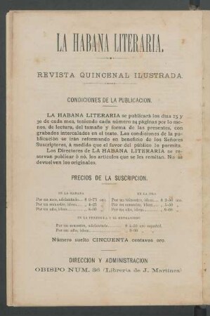 Condiciones de la publicación [y] Precios de la suscripción