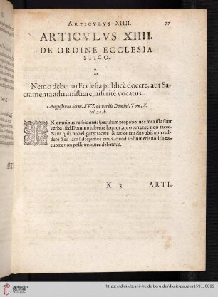 XIIII. De Ordine Ecclesiastico