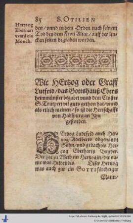 Wie Hertzog oder Graff Lutfrid…