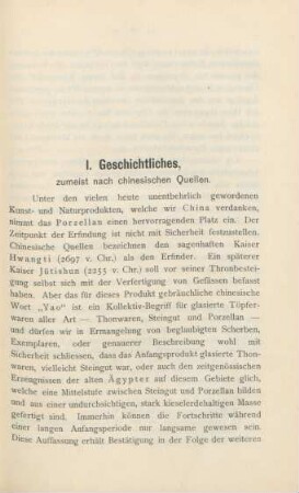 I. Geschichtliches, zumeist nach chinesischen Quellen