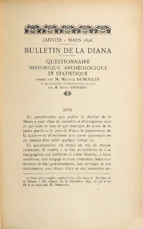 Bulletin de la Diana : publication trimestrielle. 10. 1898
