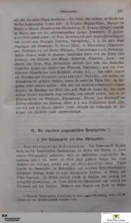B. Die einzelnen geographischen Hauptgebilde