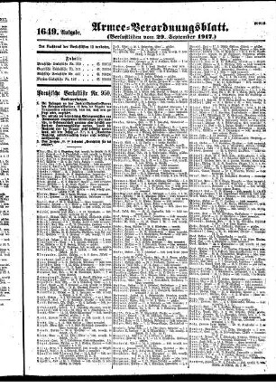 1649. Ausgabe. Samstag, 29. September 1917