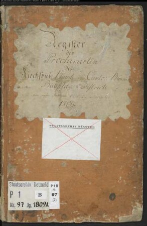 Zivilstandsregister der evangelischen Gemeinde Bünde, Kreis Herford (A1809) (Gemeinde: Evangelische Gemeinde Bünde)