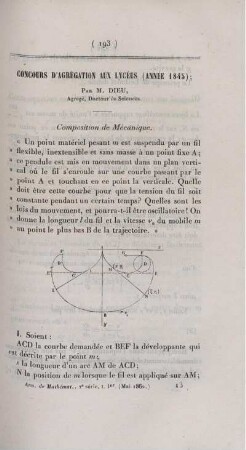 Concours d'agrégation aux lycées (année 1845).
