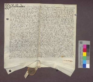 Lehnrevers der Matthias und Anton Meyer zu Ehrenstetten gegenüber dem Basler Domkapitel wegen eines Gartenplatzes zu Kirchhofen.
