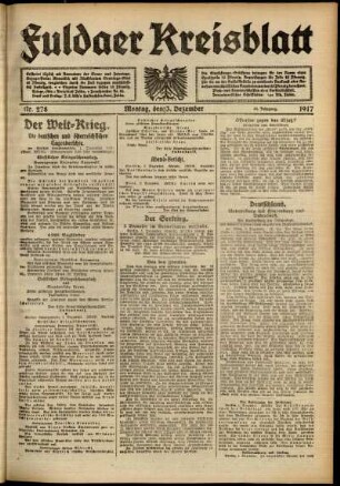 Ausgabe vom Montag, den 03. Dezember 1917.