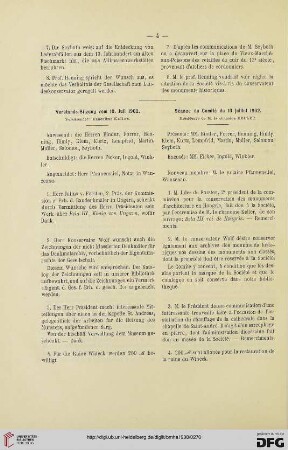 Vorstands-Sitzung vom 10. Juli 1902 / Séance du Comité du 10 juillet 1902
