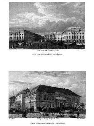 Tafel: Das Universitäts Gebäude; Das Commandantur Gebäude