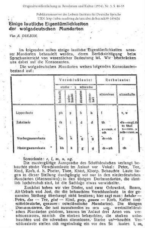 Einige lautliche Eigentümlichkeiten der wolgadeutschen Mundarten