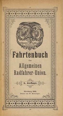 Fahrtenbuch der Allgemeinen Radfahrer-Union, [1]