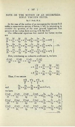 Note on the motion of an incompressible viscous fluid.