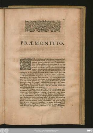 Praemonitio.