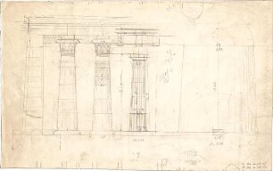 Thiersch, August ; Alexandria (Ägypten); Serapeum von Alexandria, Rekonstruktion des Sarapistempels - Säulen (Ansicht)