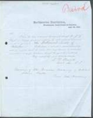Brief von Spencer Fullerton Baird an Regensburgische Botanische Gesellschaft