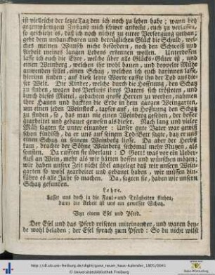 Von einem Esel und Pferd.