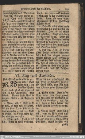 VI. Klag- und Trostlieder