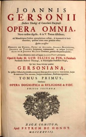 Ioannis Gersonii Opera omnia, 1