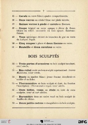 Bois Sculptès  (Nr. 52-60)