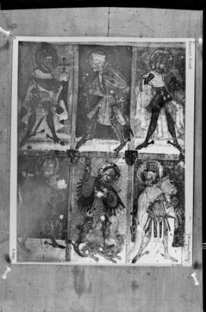 Zwingenberg Schloss Zwingenberg Burgkapelle Ostwand Wandmalerei Heiligenfiguren