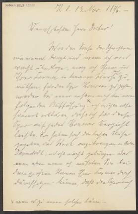 Brief an B. Schott's Söhne : 13.11.1896