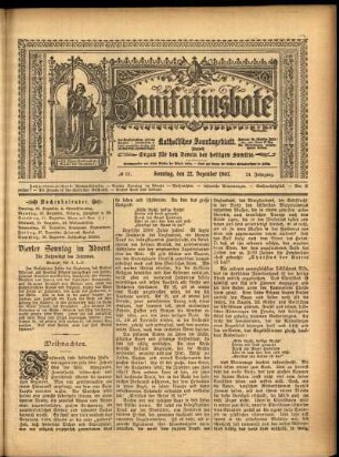 Erste Ausgabe vom Sonntag, den 22. Dezember 1907.