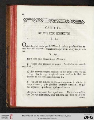 Caput IV: De Influxu Exercitii