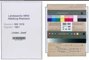 Entnazifizierung Josef Linden , geb. 21.04.1921 (Orgelbauer)