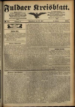 Erste Ausgabe vom Samstag, den 30. Juli 1910.