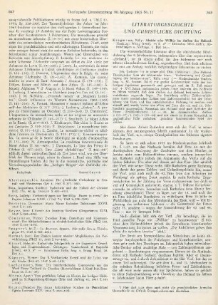 848-849 [Rezension] Krogmann, Willy, Absicht oder Willkür im Aufbau des Heliand