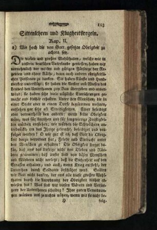 Sittenlehren und Klugheitsregeln. Kap. II