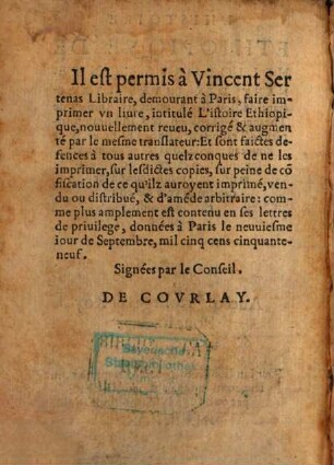 L' histoire aethiopique d'Heliodore
