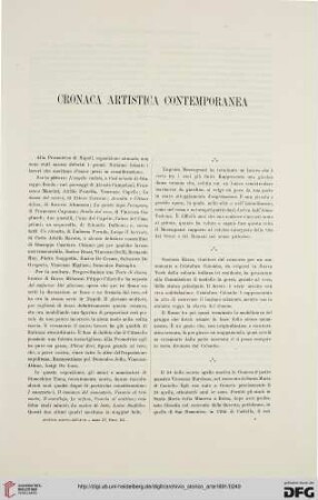 Cronaca artistica contemporanea