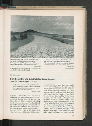 Dem Botaniker und Schriftsteller Geerd Spanjer zum 65. Geburtstag
