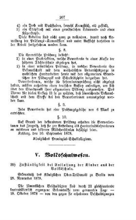 Zuständigkeit bei Entlassung der Kinder aus der Volksschule : [V. Volksschulwesen]