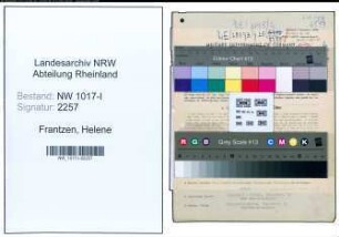 Entnazifizierung Helene Frantzen , geb. 30.12.1896 (Prokuristin)