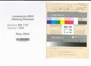 Entnazifizierung Alfred Berg , geb. 06.02.1891 (Polizist)