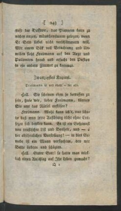 Zwanzigstes Kapitel. Freimann ist und bleibt - der alte