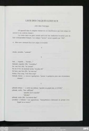 Liste Des Calques Lexicaux cités dans l'ouvrages